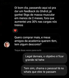 Depoimento WhatsApp Morozolol: perda de gordura em 2 meses