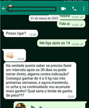 Depoimento WhatsApp Morozolol: resultado nas primeiras três semanas